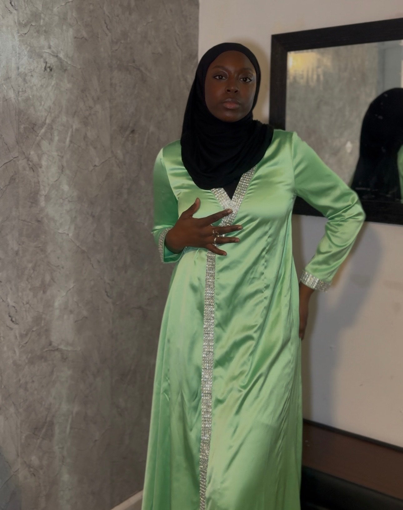 Zahrah Abaya Mint Green Pre-Order